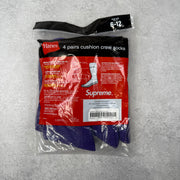 Supreme Hanes Crew Socks (4 Pack) Purple