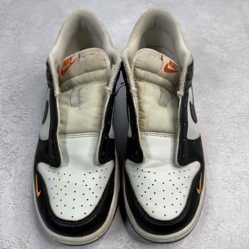 Nike Dunk Low Black Bright Mandarin Mini Swoosh (GS) *pre - owned* SIZE 6.5Y - Kicks Collective PA - Nike - FN7784 - 001 - Kid's Shoes - 6.5Y - Pre - Owned - No Box