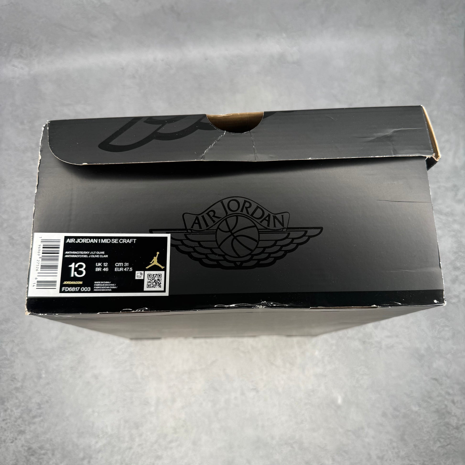 Jordan 1 Mid SE Craft Anthracite Light Olive *pre-owned* SIZE 13