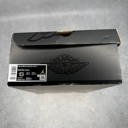 Jordan 1 Mid SE Craft Anthracite Light Olive *pre-owned* SIZE 13