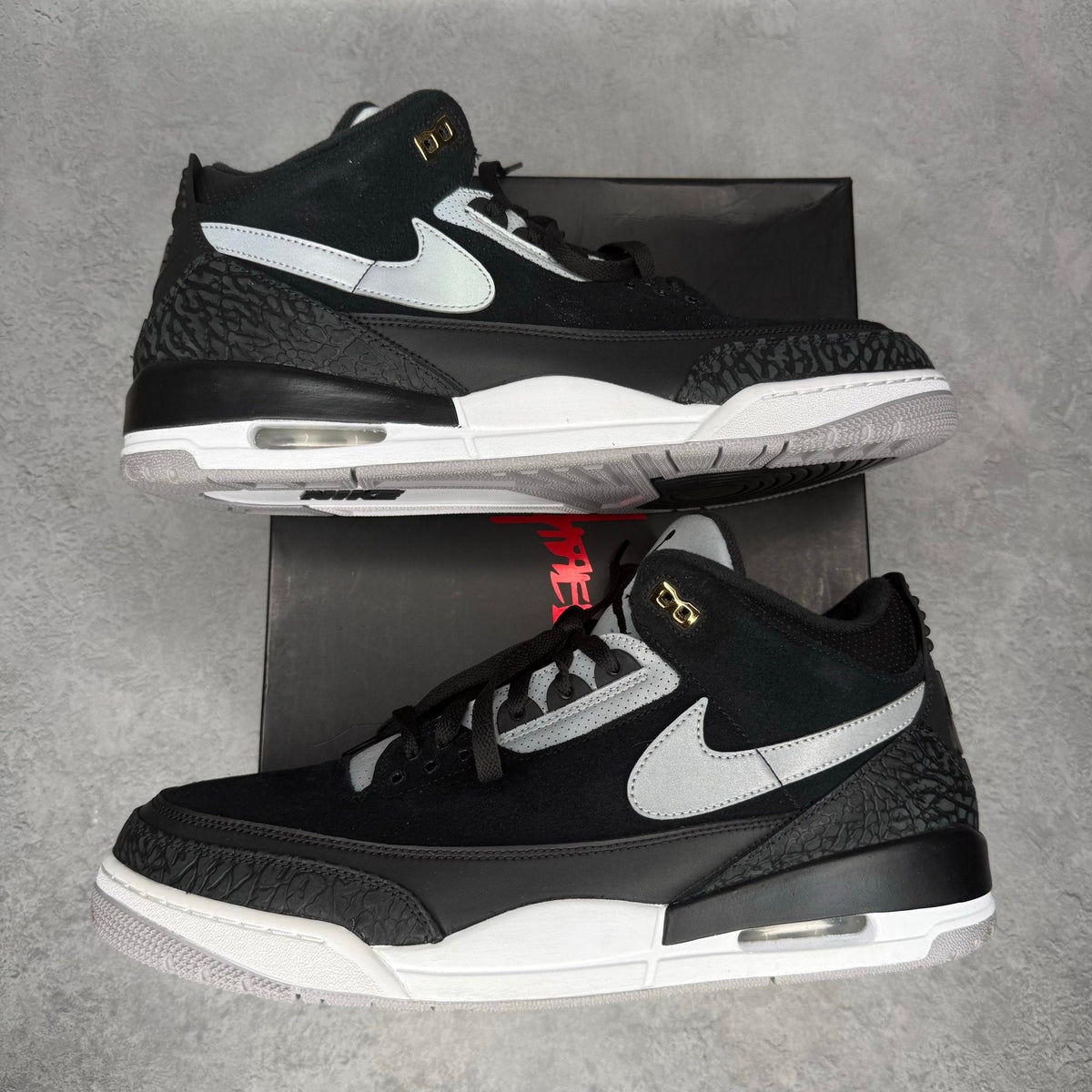 Jordan 3 Retro Tinker Black Cement Gold - Image 1