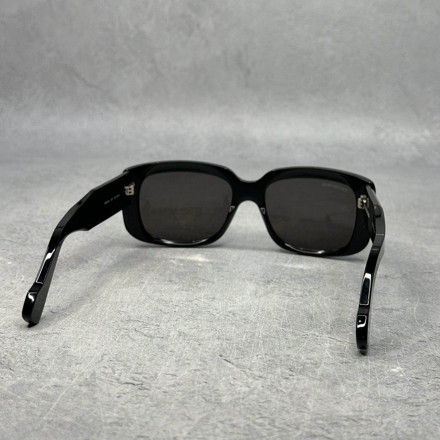 Balenciaga Square Rectangle Sunglasses Black/Black/Grey *pre-owned*