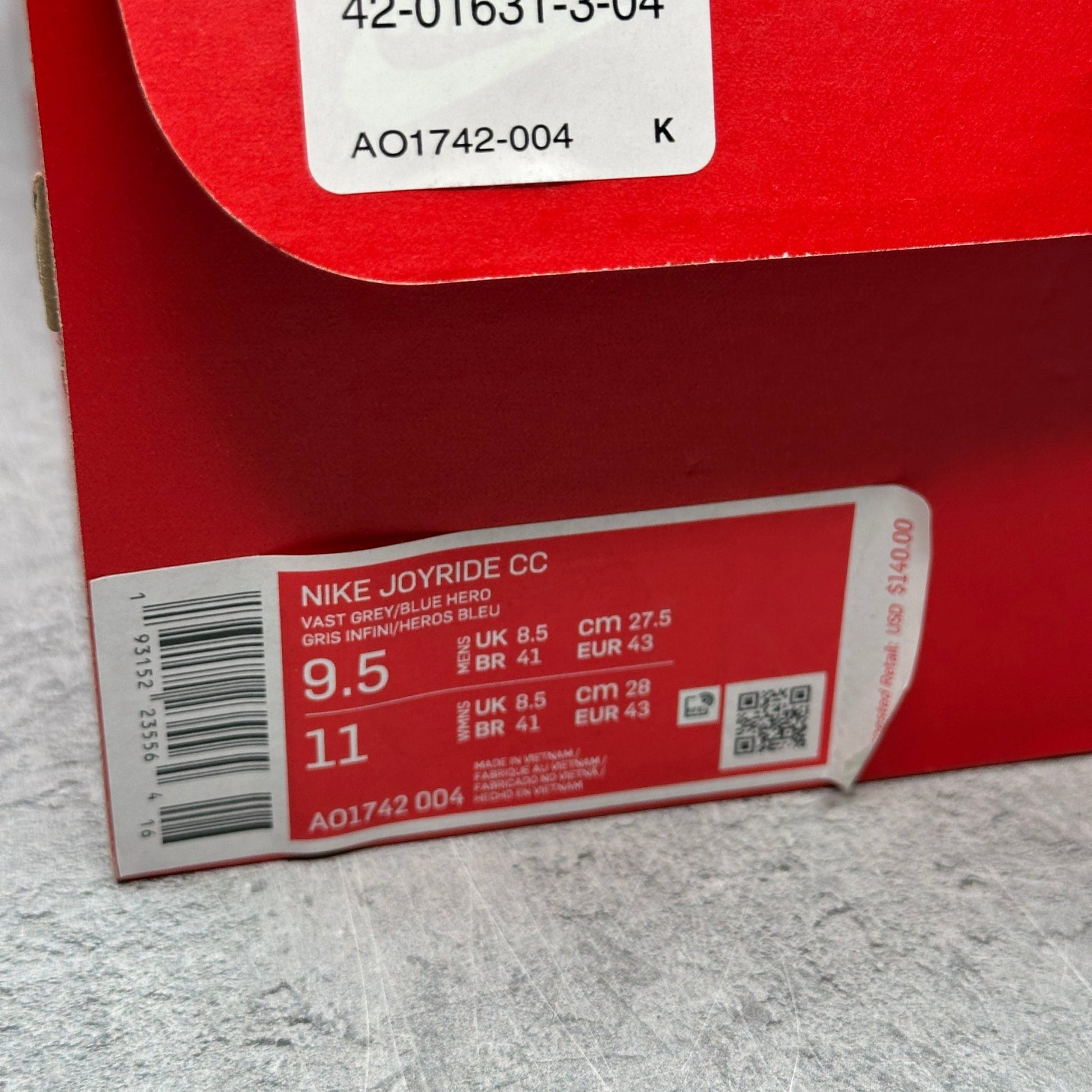 Nike Joyride CC Vast Grey Blue Hero *pre - owned* SIZE 9.5 - Kicks Collective PA - Nike - AO1742-004 - Men's Shoes - 9.5M/11W - Pre - Owned