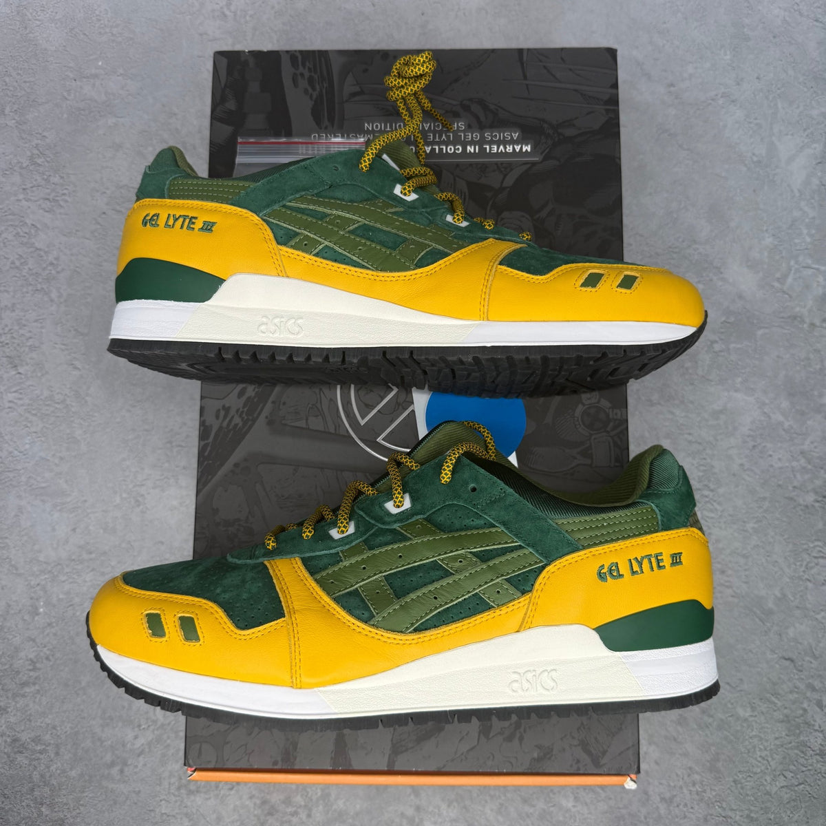 ASICS Gel-Lyte III '07 Remastered Kith Marvel X-Men Rogue Opened Box Silver Card - Kicks Collective PA - ASICS - 1201A960-300 - Men's Shoes - 12M/13.5W - Brand New