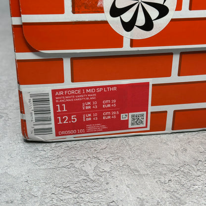 Nike Air Force 1 Mid SP Off-White Varsity Maize *pre-owned* SIZE 11