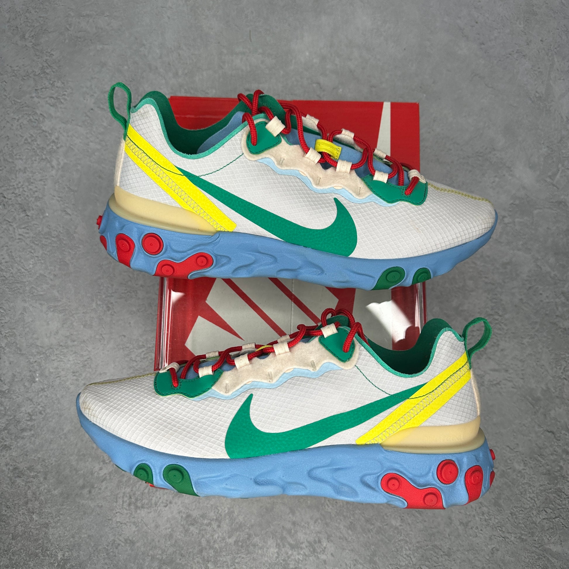 Nike React Element 55 Guava Ice Vast Grey Lucid Green *pre-owned* SIZE 10.5