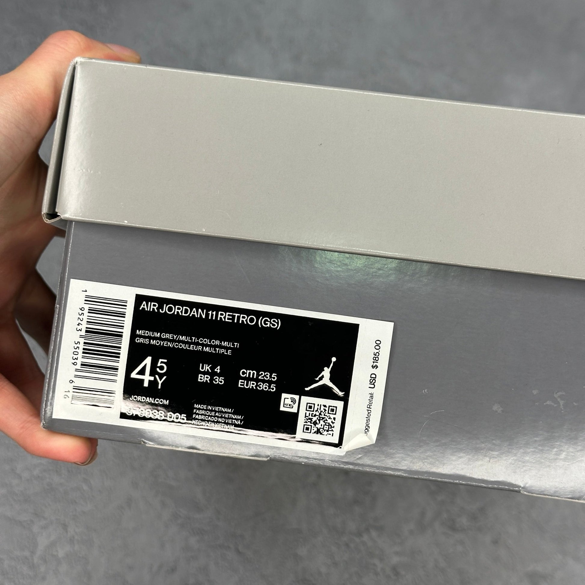 Jordan 11 Retro Cool Grey (2021) (GS) *pre - owned* SIZE 4.5Y - Kicks Collective PA - Jordan - 378038 - 005 - Men's Shoes - 4.5M/6W - Pre - Owned