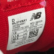 New Balance 574 Eclipse Red *pre-owned* SIZE 12