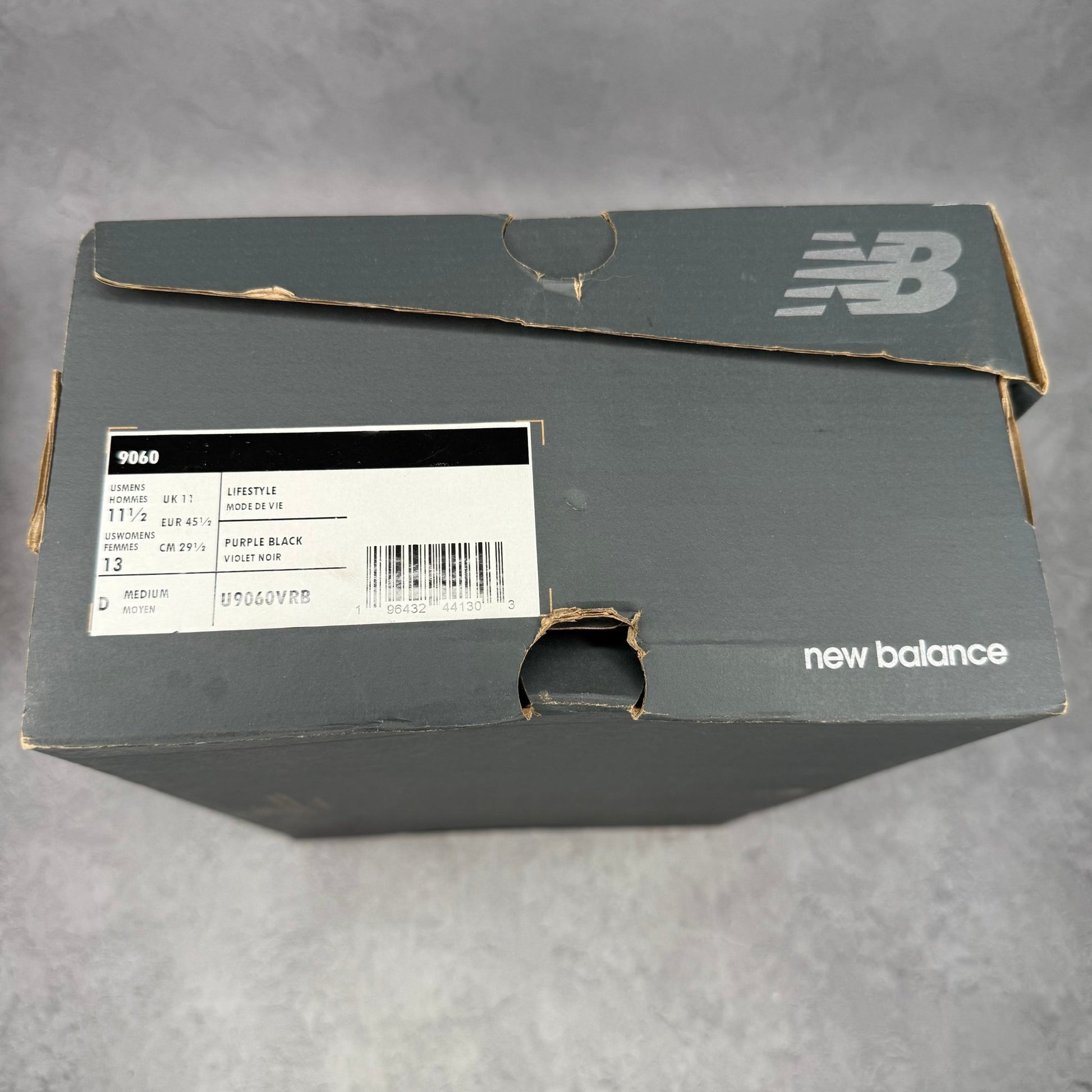 New Balance 9060 Violet Noir *pre - owned* SIZE 11.5 - Kicks Collective PA - New Balance - U9060VRB - Men's Shoes - 11.5M/13W - Pre - Owned - Original Box (Damaged)