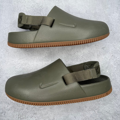 Nike Calm Mule Medium Olive Gum Medium Brown *pre-owned* SIZE 8