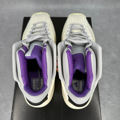 adidas Crazy 1 Cream White Active Purple *pre-owned* SIZE 11.5