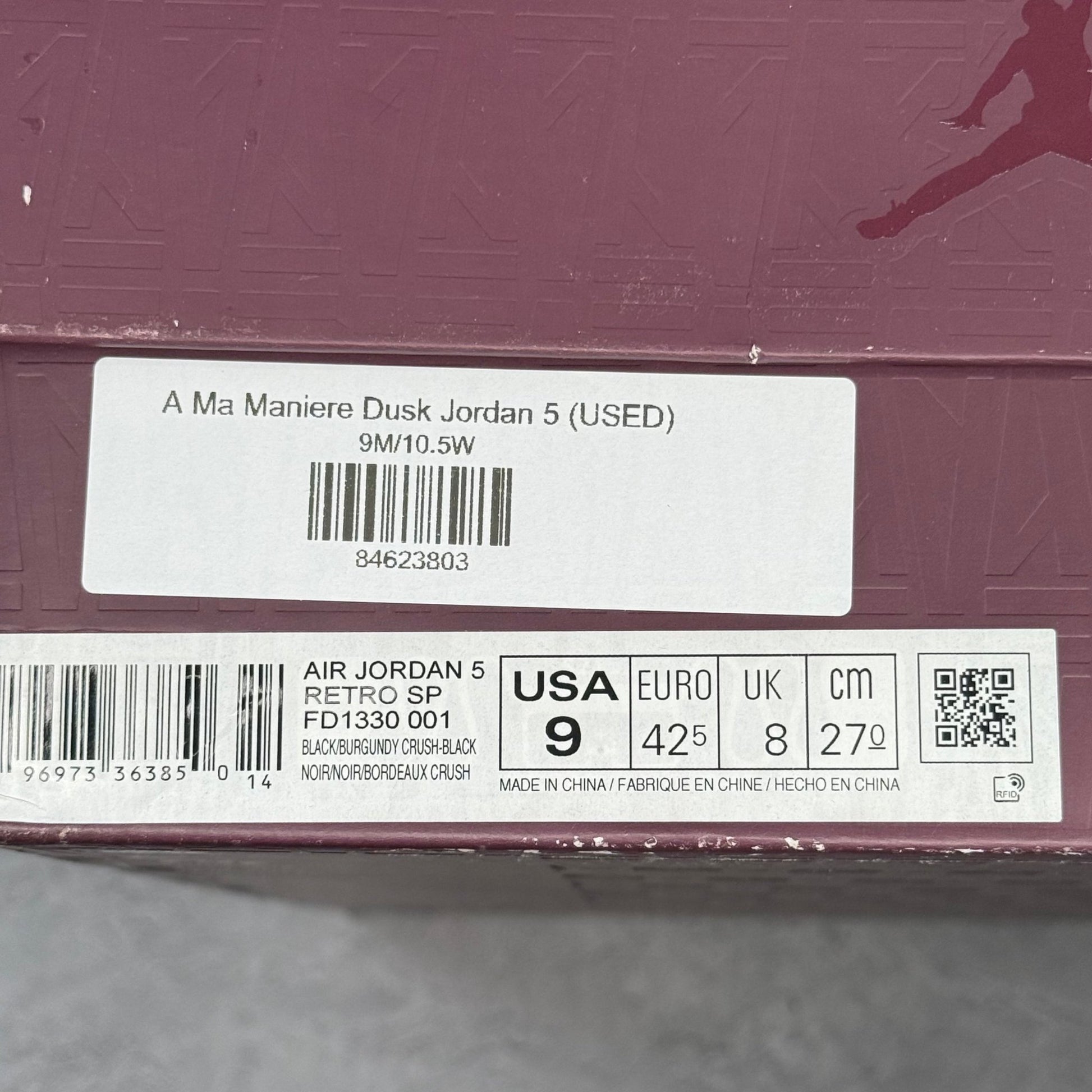 Jordan 5 Retro A Ma Maniére Dusk *pre - owned* SIZE 9 - Kicks Collective PA - Jordan - FD1330 - 001 - Men's Shoes - 9M/10.5W - Pre - Owned