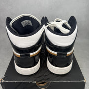Jordan 1 Mid Patent Black White Gold pre-owned size 10.5