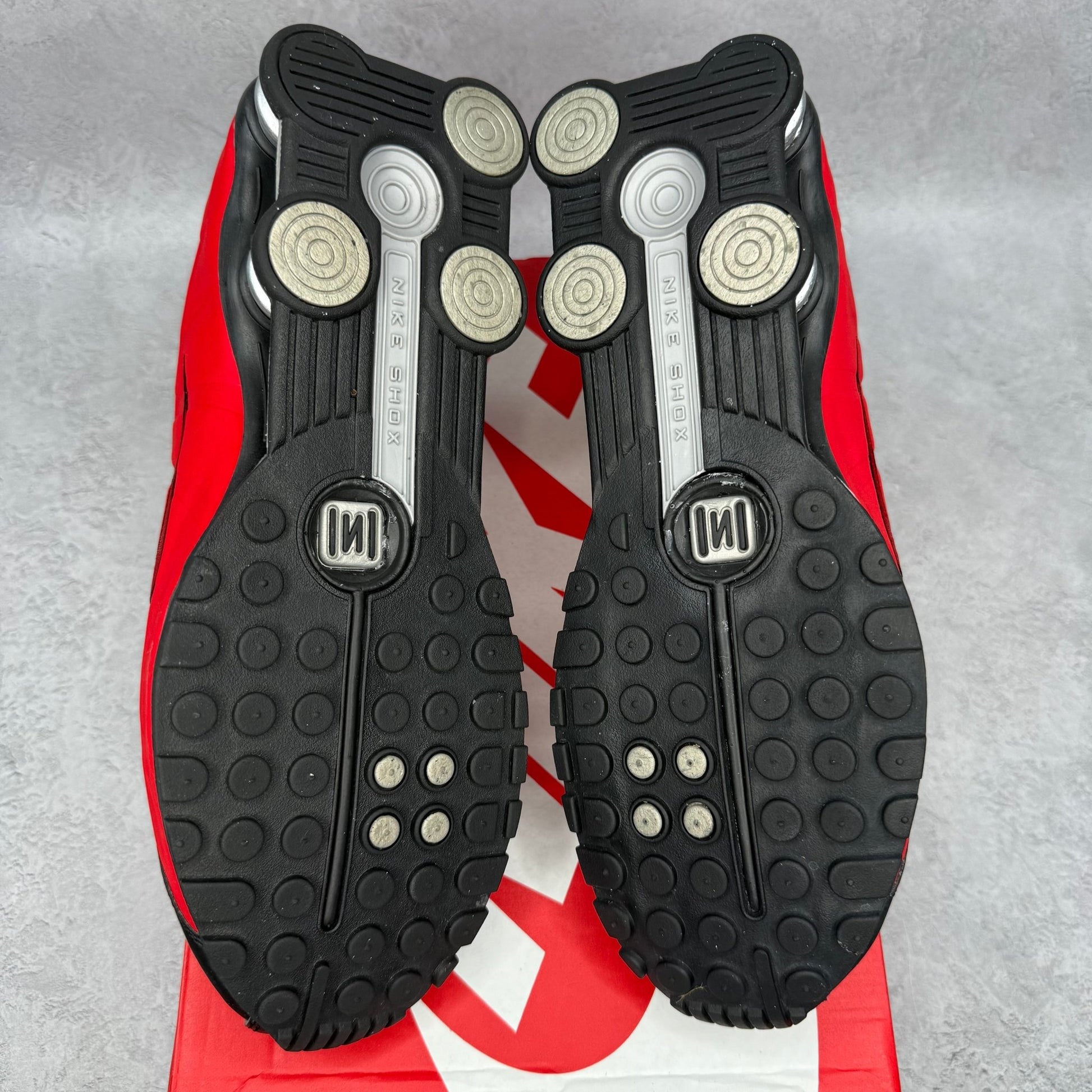 Nike Shox R4 University Red Black Metallic Silver *pre - owned* SIZE 11.5 - Kicks Collective PA - Nike - HQ1988-600 - Men's Shoes - 11.5M/13W - Pre - Owned
