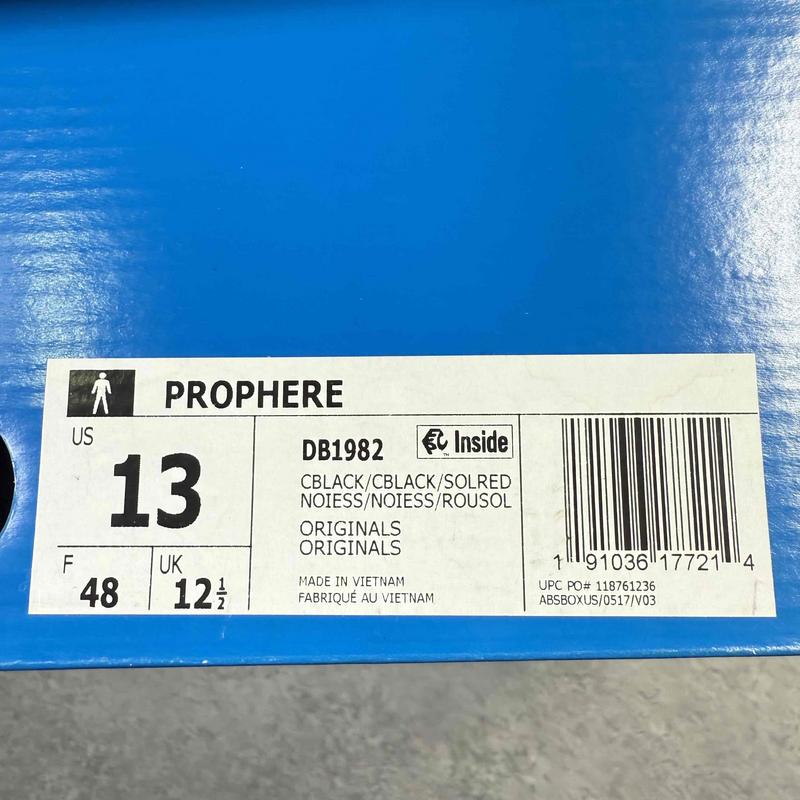 adidas Prophere Bleached Black Solar Red - Kicks Collective PA - adidas - DB1982 - Men's Shoes - 13M/14.5W - Brand New