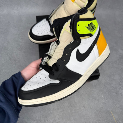 Jordan 1 Retro High White Black Volt University Gold *pre - owned* SIZE 11 - Kicks Collective PA - Jordan - 555088-118 - Men's Shoes - 11M/12.5W - Pre - Owned - Replacement Box