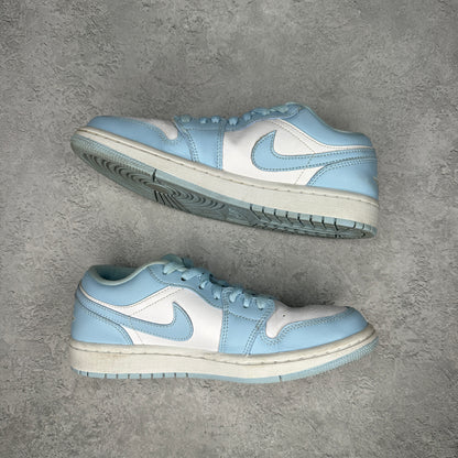 Jordan 1 Low White Ice Blue (Women's) *pre-owned* SIZE 8W/6.5Y