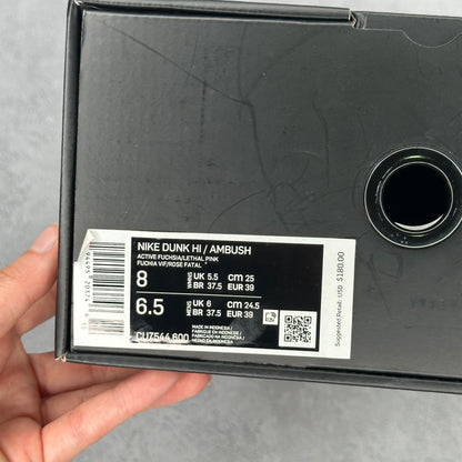 Nike Dunk High AMBUSH Active Fuchsia *pre-owned* SIZE 6.5M/8W