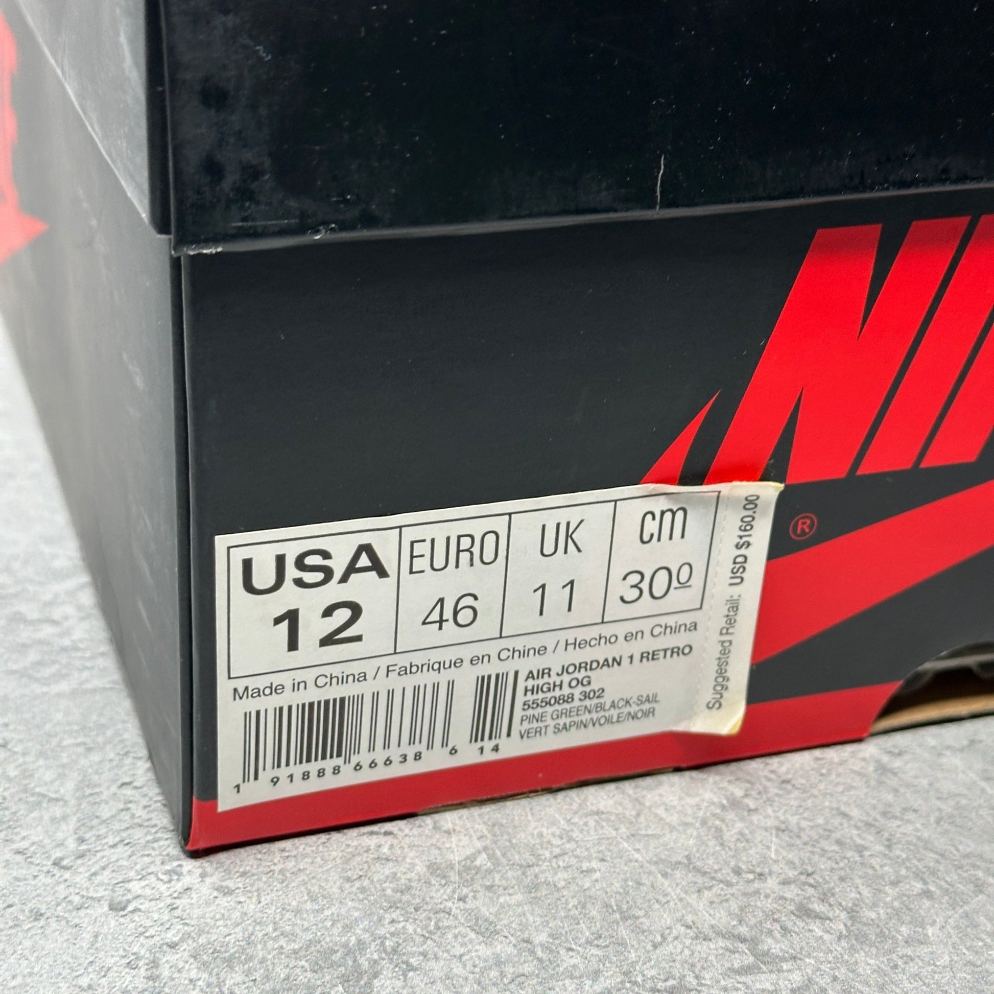 Jordan 1 Retro High Pine Green *pre - owned* SIZE 12 - Kicks Collective PA - Jordan - 555088-302 - Men's Shoes - 12M/13.5W - Pre - Owned