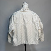 Louis Vuitton White Monogram Hooded Windbreaker Jacket *pre-owned* SIZE XXL