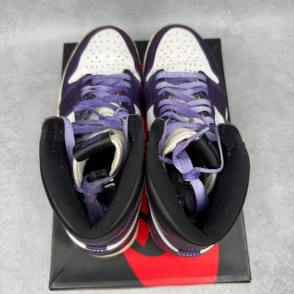 Jordan 1 Retro High Court Purple White *pre-owned* SIZE 9.5