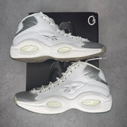 Reebok Question Mid 25th Anniversary Silver Toe pre-owned size 10.5