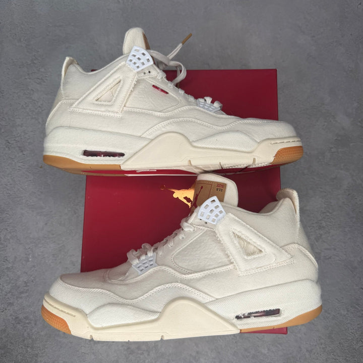 Jordan 4 Retro Levi's White (Levi's Tag) pre-owned size 11.5 - Kicks Collective PA - Jordan - AO2571-100 - Men's Shoes - 11.5M/13W - Pre-Owned