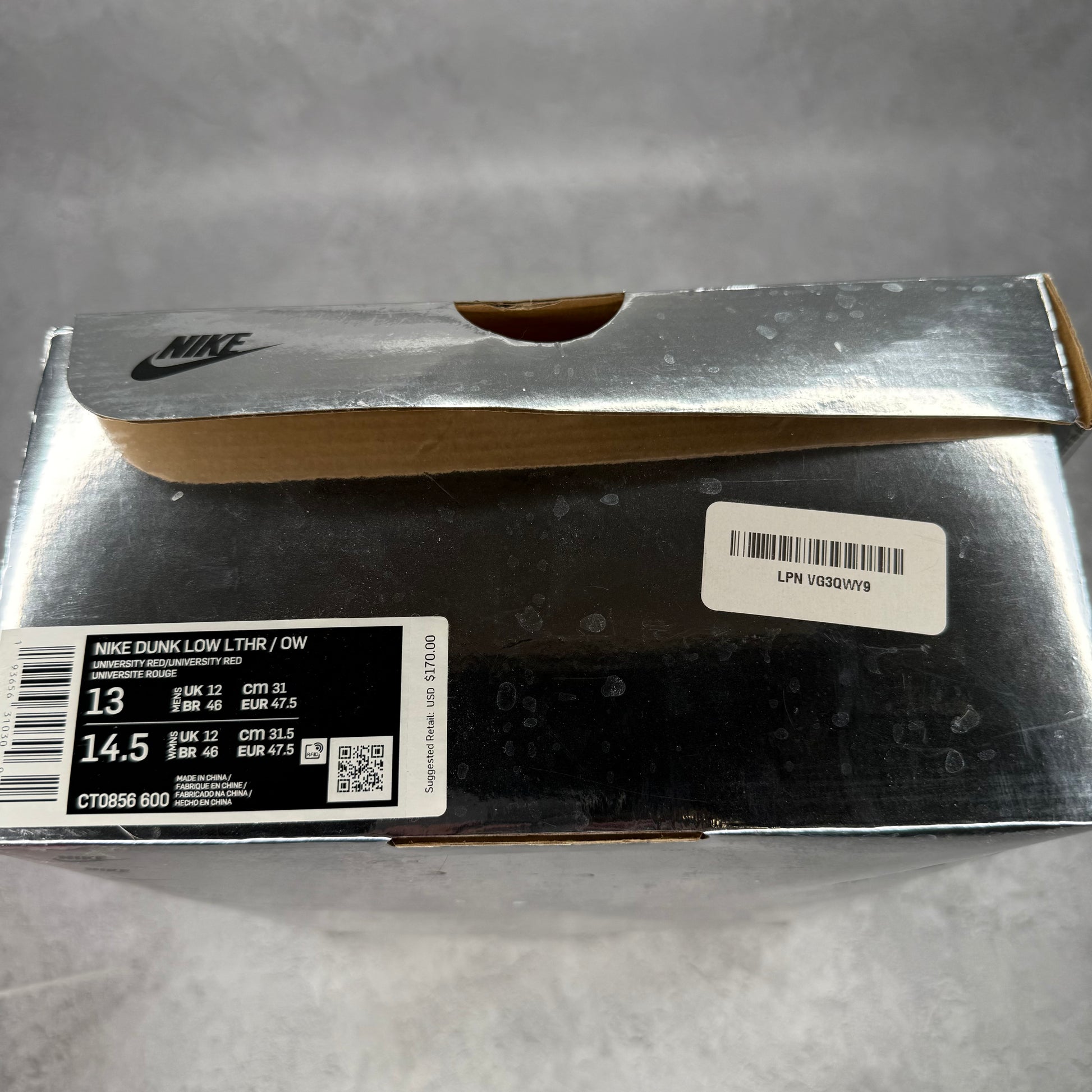 Nike Dunk Low Off-White University Red