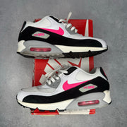 Nike Air Max 90 Essential White Hyper Pink Black *pre-owned* SIZE 8.5