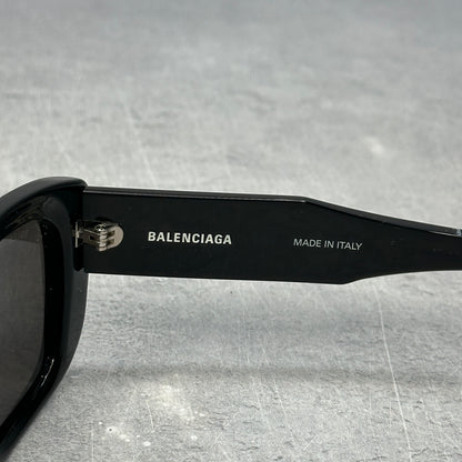 Balenciaga Square Rectangle Sunglasses Black/Black/Grey *pre-owned*