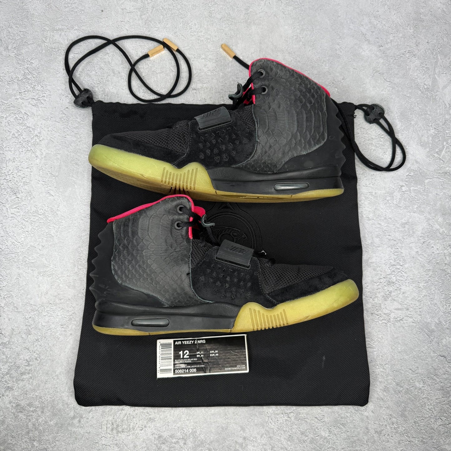 Nike Air Yeezy 2 Solar Red *pre - owned* SIZE 12 - Kicks Collective PA - Nike - 508214-006 - Men's Shoes - 12M/13.5W - Pre - Owned - No Box