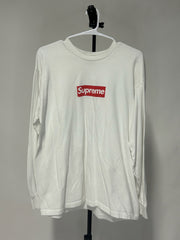 Supreme Box Logo L/S Tee White *pre-owned* SIZEL L