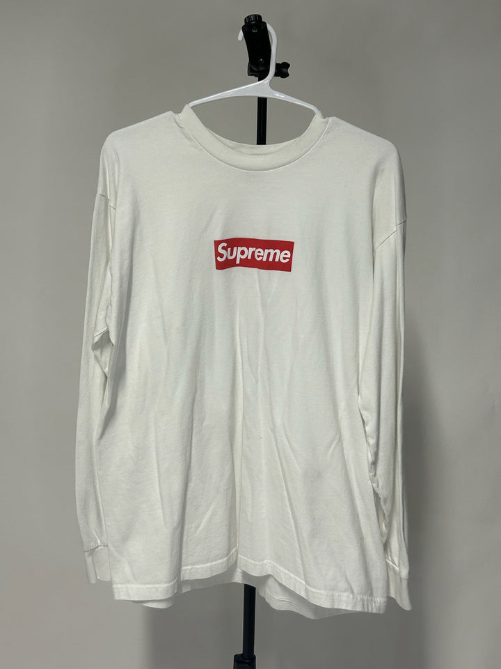 Supreme Box Logo L/S Tee White *pre-owned* SIZEL L