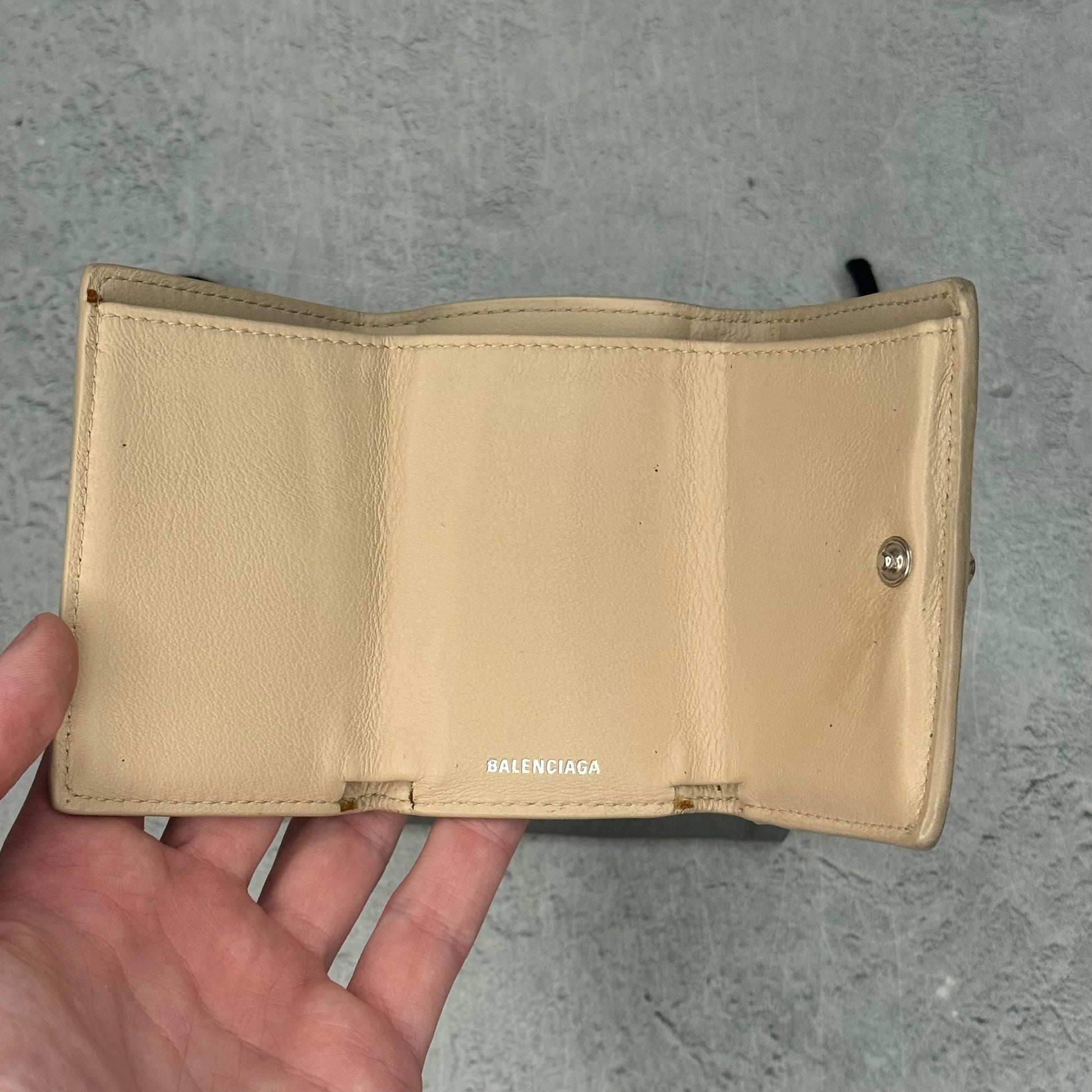 Balenciaga Papier Wallet Mini Beige Tapioca *pre-owned