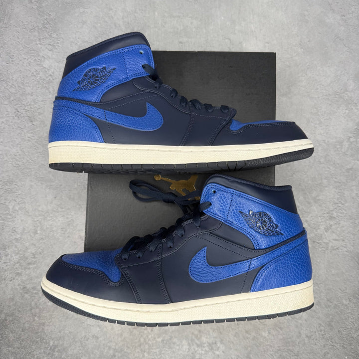 Jordan 1 Mid Obsidian Game Royal *pre-owned* SIZE 11 - Kicks Collective PA - Jordan - 554724-412 - Men's Shoes - 11M/12.5W - Pre-Owned