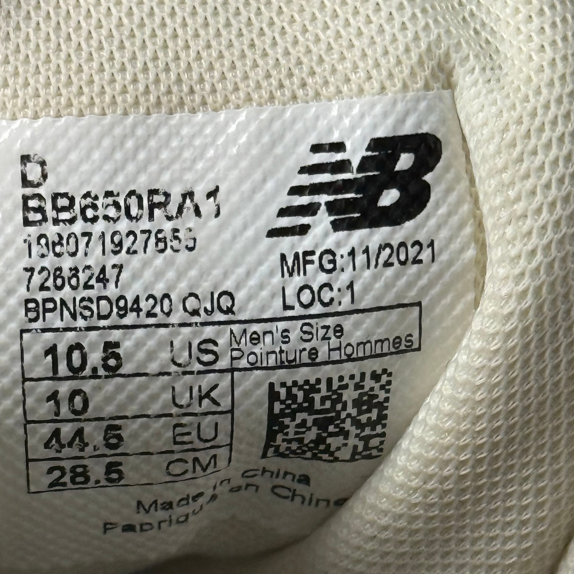 New Balance 650R Aime Leon Dore White Grey *pre-owned* SIZE 10.5