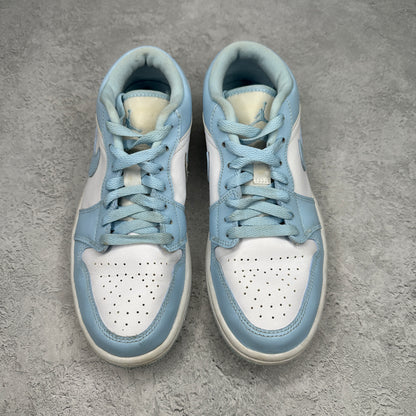 Jordan 1 Low White Ice Blue (Women's) *pre-owned* SIZE 8W/6.5Y