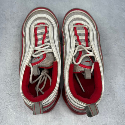 Nike Air VaporMax 97 Atmosphere Grey University Red (GS) *pre - owned* SIZE 6.5Y - Kicks Collective PA - Nike - BV1153-002 - Kid's Shoes - 6.5Y - Pre - Owned - No Box