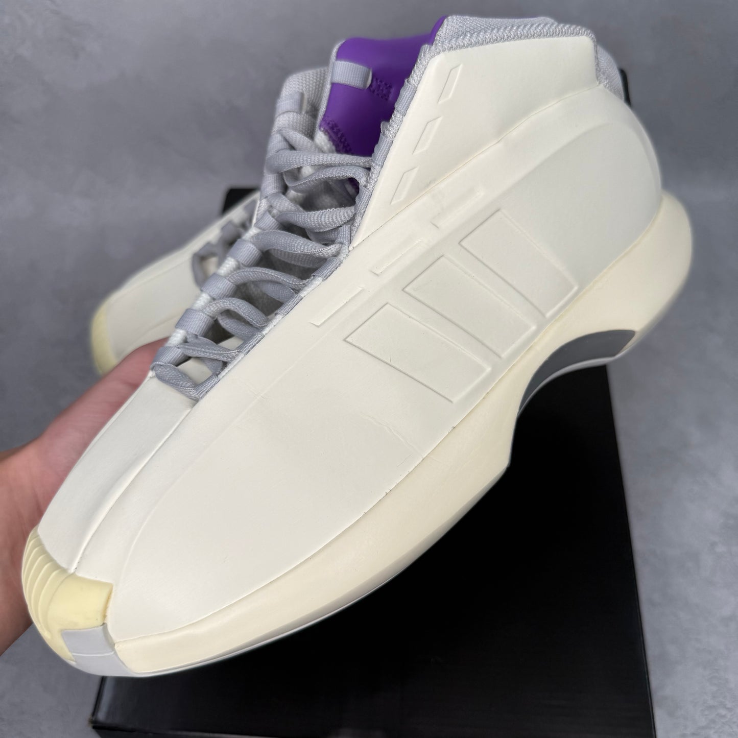 adidas Crazy 1 Cream White Active Purple *pre-owned* SIZE 11.5