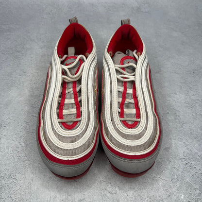 Nike Air VaporMax 97 Atmosphere Grey University Red (GS) *pre - owned* SIZE 6.5Y - Kicks Collective PA - Nike - BV1153-002 - Kid's Shoes - 6.5Y - Pre - Owned - No Box