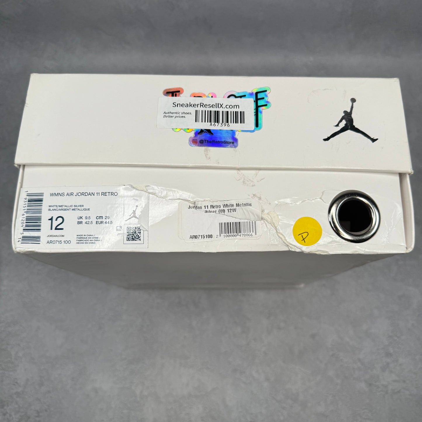 Jordan 11 Retro White Metallic Silver (Women's) *pre-owned* SIZE 12W