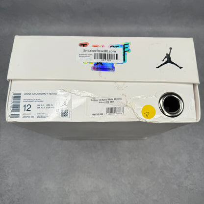 Jordan 11 Retro White Metallic Silver (Women's) *pre-owned* SIZE 12W