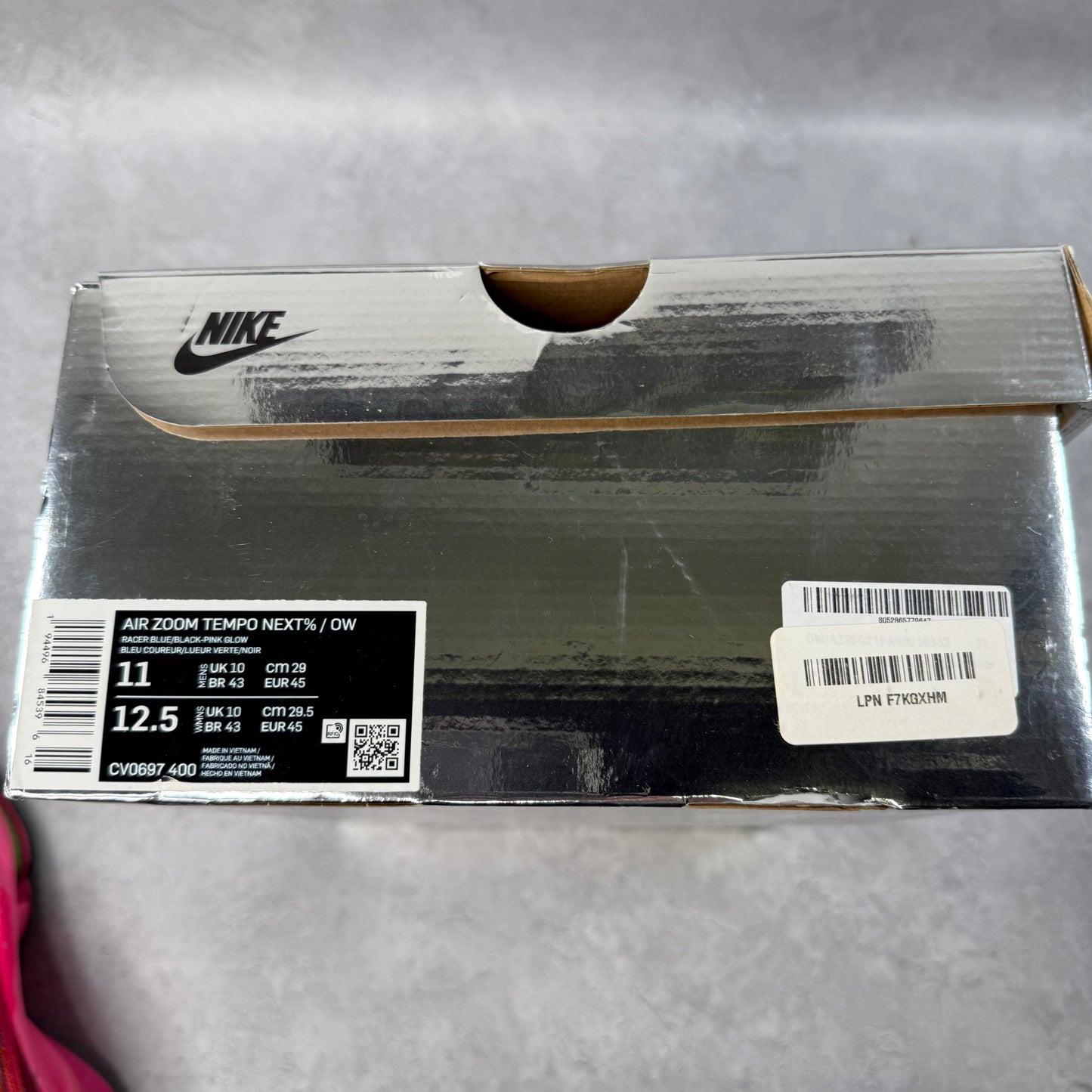 Nike Air Zoom Tempo Next% Flyknit Off-White Racer Blue Pink Glow