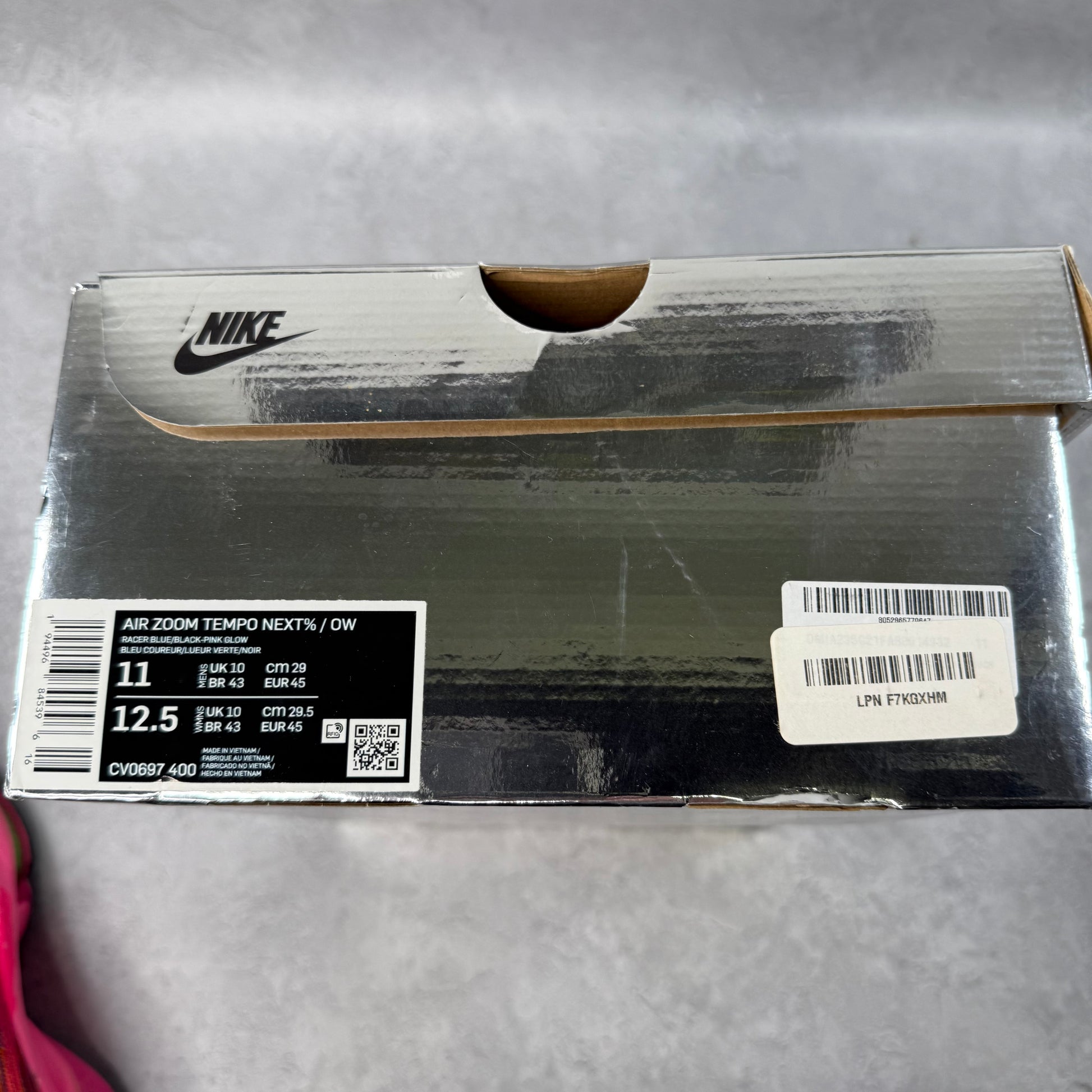 Nike Air Zoom Tempo Next% Flyknit Off-White Racer Blue Pink Glow